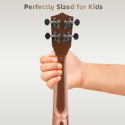 Raimy 21in Kids Ukulele Guitar Toys for 3 4 5 6 7+ Year Old Boys Girls | Simulated Sound Quality, Music Instruments Learning Education, Beginner Birthday Gift, Easy to Play and Strum (Brown)