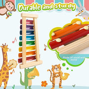 LovesTown Wooden Xylophone, 8 Rainbow Keys, 2 Mallets | Xylophone for Kids, Toddler Percussion Instruments, Music Toys, Goodie Bag Stuffers, Gifts for Kids