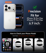 FNTCASE Magnetic for iPhone 18 Pro Max Case/17 Pro Max Case, Clear | Screen Protector, Military Grade Drop Protection, Slim Magnetic Phone Cases, Shockproof Bumper, Transparent Cell Cover