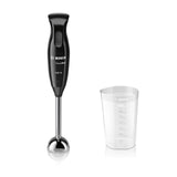 Bosch CleverMixx Hand Blender with beaker MSM2610BGB, Black & Anthracite | Anti Splash, Anti Suction Technology, Quattro Stainless Steel Blades, Blends Smoothies, Soups, Sauces, 600W