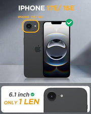 Miracase for iPhone 17e Case & iPhone 16e Case, Full-Body Phone with Built-in Glass Screen Protector, [Magnetic with MagSafe] Military Drop Proof 17 E/ 16 E Cover Bumper 6.1 inch, Black