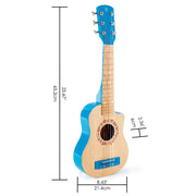 Hape 26 Inch Kids Guitar Toy Musical Instrument - Beginner Wooden Kids Guitar, Musical Toys w/ 4 Tunable Strings