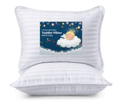 Utopia Bedding Toddler Pillow 2 Pack, Cotton Blend Shell 13x18 Inch, White | Soft and Breathable Small Satin Striped Kids Pillow, Baby Sleeping For Toddler, Bed and Travel, Age 2 and Above