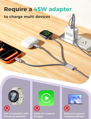 2026 Travel Essentials for Apple Watch Charger,Cruise Vacation Camping Essentials,iPhone Charger,Multi Charging Cable,3 in 2 Charging Docks for iWatch Series 12 11-2/Ultra,iPhone 18 17-12,Car