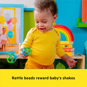 Bright Starts Easy-Grasp Oball Bundle Gift Set - Grasp The Day, Ball and Rattle Toys 2-Pack, BPA Free, Unisex, Newborn+