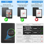 CoBak Stand Case for 7" Kindle Paperwhite & Kindle Colorsoft 12th Gen 2024 | Lightweight Stand with Right Hand Strap, Compatible with iPhone MagSafe and Other Wireless Charging Pads, Dark Green