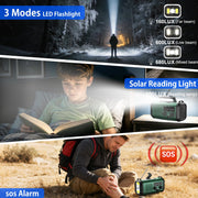 Leaton Hand Crank Emergency Radio, NOAA Weather Radio AM/FM,10000mAh | Solar charging, Rechargeable Battery Powered, USB-C Charger, Flashlight, SOS Alarm, for Camping Survival Emergencies