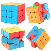 3x3 Speed Cube Stickerless with Stand & Tutorial Toy Gift for Boys 6-12 | Problem-Solving Brain Teaser, Easy Turning Sensory Puzzle Basket Stuffers STEM Educational