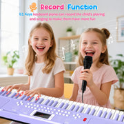 61 Keys Kid Piano Keyboard with Light-up Keys Teaching Mode Dual Speaker