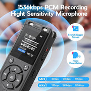 Tonfarb 64GB Digital Voice Recorder with Playback,Audio Recording Device | for Lectures Meeting/Classes/Interviews,Tape Recorder with Voice Activated,Password,Noise Reduction,A-B Repeat,MP3 Player Etc