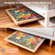 ALL4JIG 1500 Piece Rotating Puzzle Board with 4 Drawer 24.92"x33.58"Portable Wooden Jigsaw Puzzle Table for Adults,Lazy Susan Spinning Puzzle Boards Birthday Gift for mom,Surface for Bricks Building