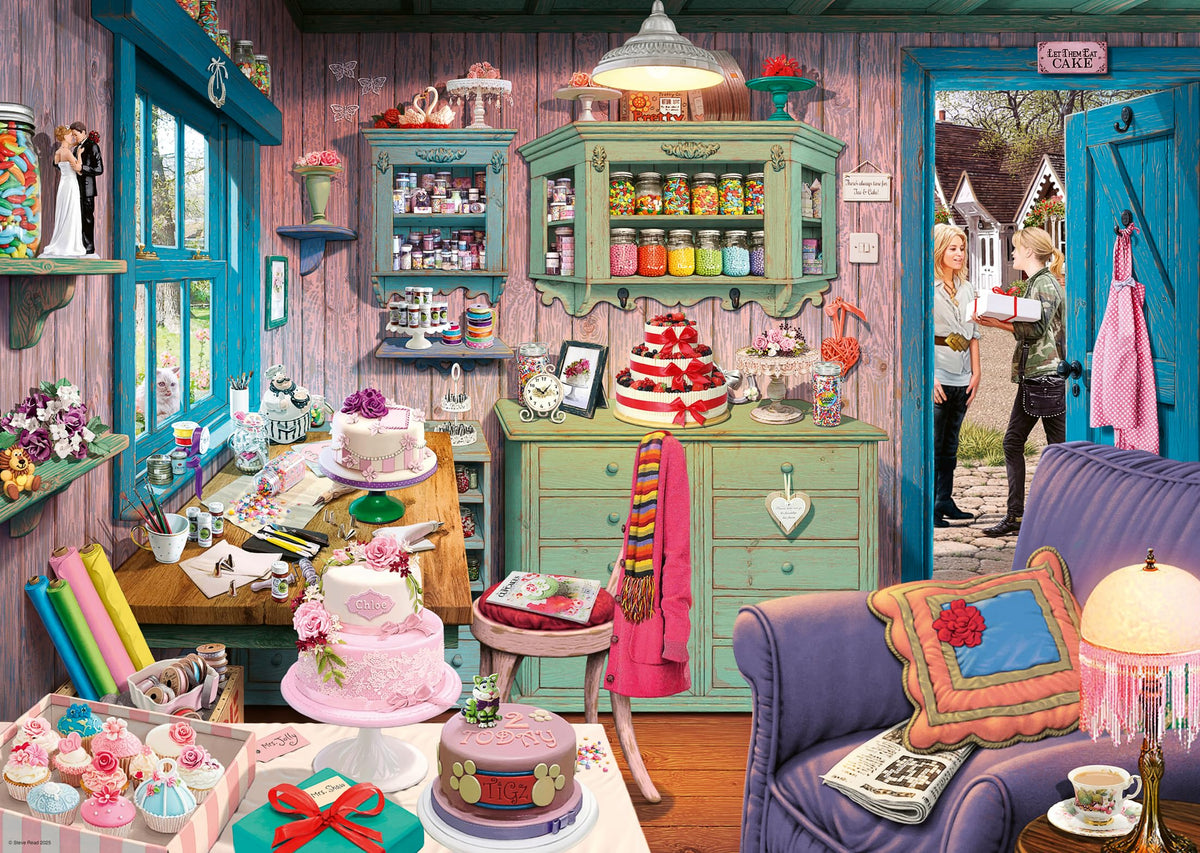 Wonder Forge The Cake Shed 1000 Piece Jigsaw Puzzle for Adults | A Charming Cake Shop Scene, Distinctive, Interlocking Pieces Offer A Sweet Visual Challenge, Ages 14+