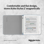 Kobo Libra Colour SleepCover Case | Dusk Blue Stylus Notebook | Sleep/Wake Technology | Built-in 2-Way Stand | Vegan Leather | Compatible with 7” Kobo Libra Colour eReader