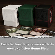 Venssu Angel Themed MTG Deck Box with Commander Display (White and Grey) | Holds 120 Single/100 Double-Sleeved Cards, Fit MTG/PTCG/OPTCG Cards, Strong Magnet, PU Leather, With 2 Dividers & 1 Toploader