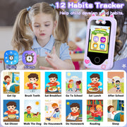 Kids Smart Phone for Girls, Christmas Birthday Gifts for Girls Age 3-10 | Kids Toys Cell Phone, 2.8" Touchscreen Toddler Learning Play Toy Phone with Dual Camera, Game, Music Player, 8GB Card, Purple