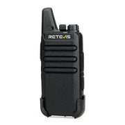 Retevis RT22 Commercial FRS Walkie Talkies Rechargeable Long Range (6 Pack) | Slim & Lightweight 2 Way Radio, For K-12 & Retail, Comfortable for All-Day Wear, Loud & Clear Audio, Charge 6 Radios At Once