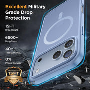 Miracase Magnetic for iPhone 18 Pro Case 6.3",Translucent Matte, Glacier | Compatible with MagSafe, Military-Grade Protection, Anti-Fingerprint, Rugged Shockproof Protective, Slim Thin Phone Case
