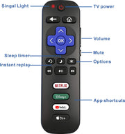 B Brainice Replacement Universal Remote for All Roku TV (2-Pack) | Indicator light, Oversized font, Smooth buttons, Senior-Friendly, Premium