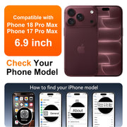 SPIDERCASE for iPhone 18 Pro Max Case/iPhone 17 Pro Max Case,Magnetic,Clear | [3 Stand Ways] Invisible Kickstand|Crystal Clear|Shockproof Slim Phone Case