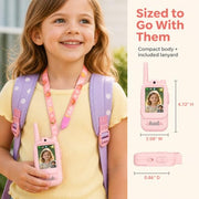 Video Walkie Talkies for Kids, 2 Pack Rechargeable with Screen | No WiFi Auto Pairing, Voice Changer | Indoor Outdoor Toys for Camping & Birthday Gifts for Boys Girls Ages 3-12, 500m Range