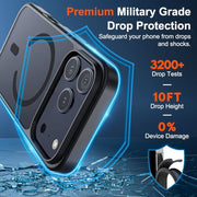 SUPFINE Magnetic for iPhone 18 Pro Max Case/17 Pro Max Case Black | With Screen Protector, Translucent Matte, Compatible with MagSafe, Military Grade Drop Proof, Rugged Shockproof Protective