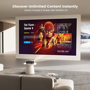ONOAYO Outdoor-Projector-4K with AI Auto Focus,50WDolby Audio,Built-in Apps | High Brightness, Smart OS 2.0, Movie Projector with WiFi Bluetooth, Portable Proyector for Bedroom/Ceiling/Camping