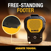 DEWALT Mini Wearable Bluetooth Speaker, Clip-On Jobsite Pro (Yellow) | Water-Resistant Portable Wireless Speaker (Non-Magnetic), Built-in Mic for Hands-Free Music/Calls, Bluetooth Speaker