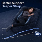 ALLOPERA U Shape Pregnancy Pillow - Full Body Maternity Pillow for Sleeping | Side Sleeper Support for Back, Belly, Hip & Leg, Pregnant Women, Removable & Washable Cover, Adjustable Fill, 57 Inch, Velvet