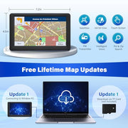 7" GPS Navigator for Car Truck RV, 2026 Maps, Touchscreen GPS for Car | 7" Car GPS with 2026 Maps Free Lifetime Updates, Speed Camera Alerts, Custom Truck Routing, Voice-Guided Turn Directions