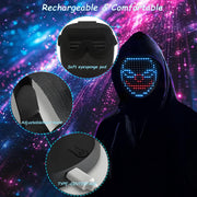 JDBMAOYE LED Light Up Mask with Gesture Sensing,Perfect Gifts for Teen Boys | Gift for Halloween Costume Mask Birthday Christmas Cosplay, Rechargeable, 50 Glowing Patterns, Cool Toys For Kids Adults