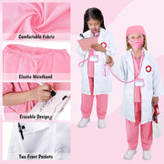 Boutrele 12 PCS Doctor Costume for Kids,Scrubs Nurse Costume for Girls Boys | Kids Doctor Costume,Scrubs with Lab Coat,Career Day Costumes for Kids,Halloween Costume,Educational Pretend Play Doctor Kits