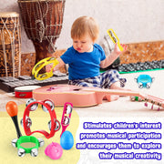 Silipull 72 Pcs Shaker Musical Instrument Set for Kid Toddler Early Music | Musical Tools Bulk Shaker Wrist Hand Band Bells Maracas Percussion Tambourine Cymbals Plastic Castanets for Daycare Preschool
