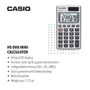 Casio HS-8VA Mini 6-Function Calculator