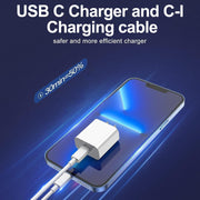 iPhone Charger Fast Charging, USB C Charger Block, 6FT/10FT Lightning Cable | For Apple iPhone 14/13/12/11 Series, 2-Pack 6FT/10FT Long USB C to Lightning Cables, AirPods with Lightning Charging Case