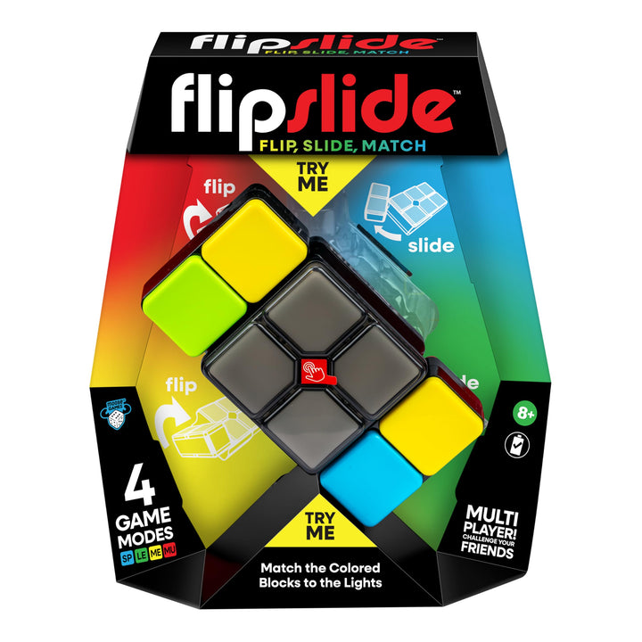 Moose Games Flipslide, Handheld Puzzle Game, Travel Toy Ages 8-13 | 4 modes (Speed, Multiplayer, Level, Memory) fast-paced puzzle fun; travel game and great gift for boys and girls ages 8-13