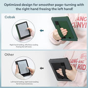 CoBak Stand Case for 7" Kindle Paperwhite & Kindle Colorsoft 12th Gen 2024 | Lightweight Stand with Right Hand Strap, Compatible with iPhone MagSafe and Other Wireless Charging Pads, Dark Green