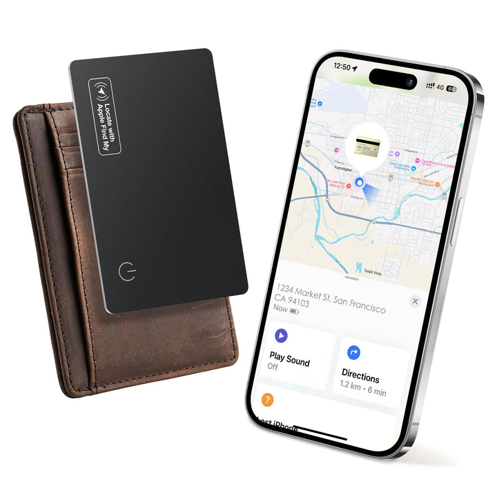 Wallet Tracker Card (iOS Only) - 0.07in Slim, Compatible with Apple Find My, Bluetooth Tracker Smart Tracking Card Wallet Finder, IP68 Waterproof, Item Locator for Luggage Tags, Passports, Purse