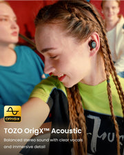 TOZO A1 Wireless Earbuds Bluetooth 5.3 Light Weight in Ear Headphones | IPX5 Waterproof,2 Mics for AI Calls,Immersive Premium Sound Bass Headset with Charging Case,32 EQ via App Black