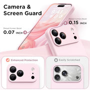 GolbinBox Magnetic for iPhone 18 Pro Case/17 Pro Case, Chalk Pink | Compatible with MagSafe, Camera Protection, Screen Protector, Silicone Shockproof Phone Case, Anti-Scratch Microfiber Lining