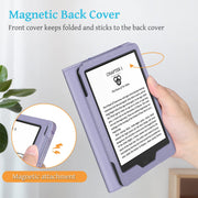 Fintie Stand Case for 6" Kindle 11th Generation 2024/2022, Lilac Marble | Foldable Kickstand PU Leather Cover, Card Slot & Hand Strap, Auto Sleep/Wake, for All-New Kindle 2024/2022 11th Gen e-Reader