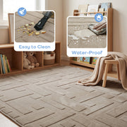 Classic Grid Faux Fur Jacquard Plush Play Mat