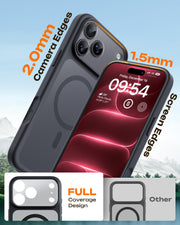 TOCOL for iPhone 18 Pro Case, Compatible with MagSafe, Black | Built-in Magnets, Camera Control Cover, Full Camera & Military-Grade Protection Anti-Slip Slim Translucent Matte Phone Case