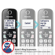 Panasonic Cordless Phone with Answering Machine, 2 Handsets Landline Phone | Home phones landline cordless featuring an answering machine, call block and caller ID, Metallic Black, KX-TGD832M