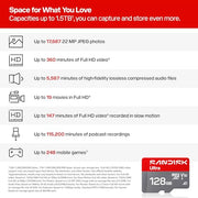 SANDISK 128GB Ultra microSD UHS-I Card - Up to 195MB/s Read Speed, Full HD Video, V10, U1, C10, A5 - SDSQUJQ-128G-GZ6MA