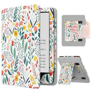Moko Case for 7"/6.8" Kindle Paperwhite 12/11th Gen & Kindle Colorsoft for Signature Edition 2024, Slim PU Shell Cover with Auto-Wake/Sleep, Flowers