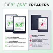 7"/6.8" Green Embossed Case Compatible with Kindle Paperwhite 11th/12th Gen,Colorsoft Signature Edition 2024,Retro Flower Book Cover Hand Strap Stand Auto Wake Design Accessories 2025