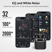TOZO T6 Wireless Earbuds Bluetooth 5.3 Stereo Sound in Ear Headphones | OrigX Stereo Deep Bass, 40H Playtime, Lighter Ear buds, IPX8 Waterproof, wireless Charging Case, 32 EQs via APP Dark Black