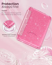 MoKo Case for 7" Kindle Paperwhite 12th Gen & Colorsoft 2024, Glitter Pink | Scratch-Proof, Sparkly Clear Back, Full Protection, Light Shell, Auto Wake/Sleep,for Kindle Paperwhite & Colorsoft 2024/2025