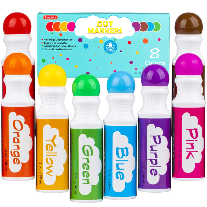 Dot Markers for Toddlers Kids, Bingo Daubers Washable Art Markers 8 Colors | Toddlers Arts and Crafts Supplies, Kids Painting Drawing Coloring Supplies, Dot Paint Craft Kit Preschool Learning,Non-Toxic