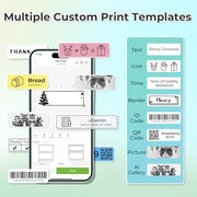 Nelko P21 Label Maker Machine with Tape, Bluetooth Label Printer, White | Creative App & Multiple Templates, Inkless Printing, Built-in Cutter, Ideal for School, Teacher Supplies, Office, and Home